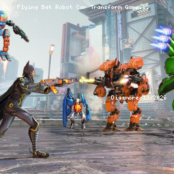 Flying Bat Robot Car Transform Game