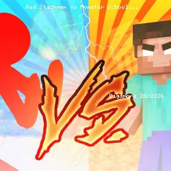 Red Stickman vs Monster School